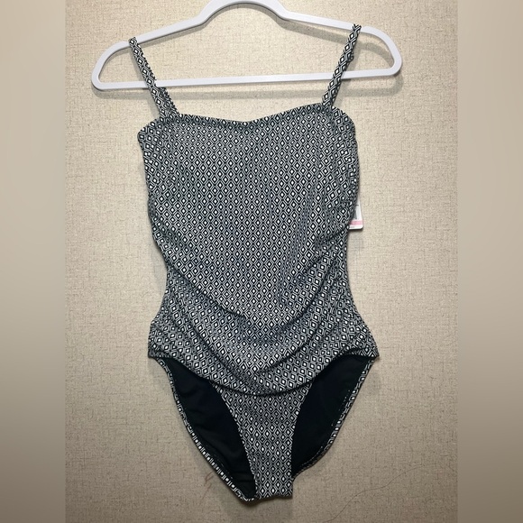 DKNY SWIM SUIT BLACK & WHITE Size S NEW WITH TAG - Picture 1 of 8